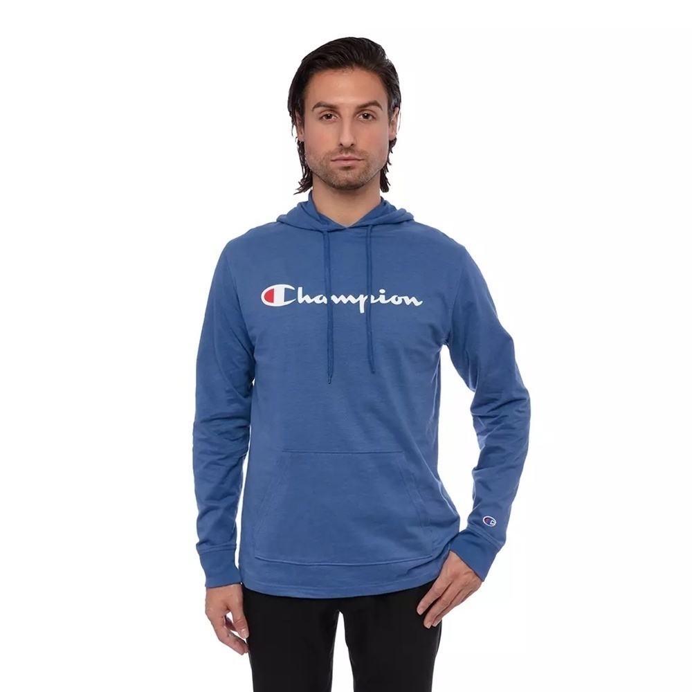 New Champion Men's Blue Long Sleeve Hoodie